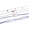 Link armbanden ketting temperament ster maan persoonlijkheid hanger hand string grijze kraal zesdelige armbandlink