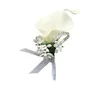 Flores decorativas grinaldas pu calla lírio broche festa de casamento decoração nupcial dama de honra treliças noivo boutonniere feminino masculino pino 1289291