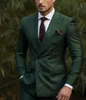 Vert foncé hommes Tuxedos costume d'affaires marié marié bal de mariage formel 2 pièces ensemble veste et pantalon B01