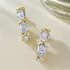 Dangle Earrings European And American S925 Silver Cross Colored Solid Gold Plated Full Diamond High End Luxury Earhooks