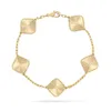 Mode classique 4/trèfle à quatre feuilles bracelets porte-bonheur 18k coquille nacre marque designer bracelet chaîne pour femmes fête cadeau d'anniversaire bijoux