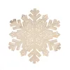 Tapetes de mesa 1 pc tapete rosa flor bronzeamento pvc placemat oco almofadas de isolamento tigela casa decoração de natal resistente ao calor