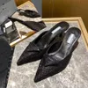 Dress shoe women inverted triangle pointed-toe heels designers cat heel luxury sandals stiletto heel slipper elegant wedding shoes