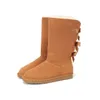 bottes de créateurs Australie pantoufles Tasman Tazz femmes chaussons d'hiver fille classique botte de neige cheville courte arc mini fourrure noir châtaigne rose chaussures noeud papillon