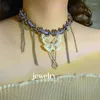Hänge halsband lila feifei prinsessan retro fjäril tofs halsband för kvinnor