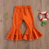 Pantalones Celana Anak Perempuan Bayi Anak Anak Legging Modo sólido Robek Bawahan Layerend Kerut 2 7y 230426