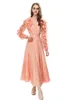 Women's Runway Dresses Sexy V Neck Long Sleeves Ruffles Printed Ruched Fashion Designer Party Prom Gown