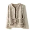 Sweaters Hot sale women's 100% pure wool knitted cardigan Oneck longsleeved loose allmatch highend coat cashmere sweater winter SXXL