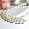 Perlenketten Elegant Silber 925 Schmuck Klassisches Temperament Hochzeitshalskette 410 mm Muschel Perle Creme 925 Sterling Silber Kette für Damen 230426