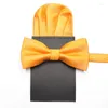 Bow Ties 2 PCS Business Bowtie Pocket Square Set For Men Bowknot Nuttie Tuxedo Suit Tillbehör bröllopsfest