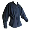 Men's Casual Shirts Polyester Long Sleeve Men Mens National Style Medieval Bandage Linen Clothes Tribal