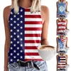 Women's Tanks Suitable Vest For Womens Crewneck Sleeveless Independence Day Print Tank Tops Slim Fit Basic T Shirts Beach Women