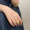 Trouwringen ALLYES Mode Elastisch Touw Verstelbaar voor Vrouwen Mannen Onregelmatige Geometrische Matte Dikke Gouden Kleur Vinger Ring Charme Sieraden 231127