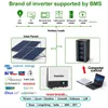 CerrnsS 48V 200AH LifePo4 Litium Battery Inbyggt 200A BMS Grad A Cell Max 10240W med 6000+ cykler för Solar Home RV Off-Grid