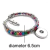 Strand Bohemia National 253 colori intercambiabili di caramelle Bracciale rigido con perline acriliche 18 mm Gioielli con bottone a pressione Regalo da donna