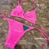 Triangle Badge Sexy Bikini Dames Tweedelig Strandbadpak Laagbouw Badpak Dames