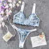 BH's set BH en slip sets Kant Bloem Borduursel Sexy Perspectief Beugel Erotische Lingerie Panty Tweedelig Ondergoed 2023 231127