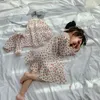 Пижамы 2 дизайна для девочек, хлопковые пижамные комплекты с вишневым принтом, винтажные детские пижамные комплекты для сна, домашняя одежда, детская одежда 231127