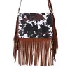 Evening Bags Whole Brown Cow Women's Vegan Leather Hobo Fringe Crossbody Tassel Purse Lady Vintage Small Handbag Cute For172z282j