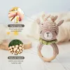 Catcles Mobiles Bopoobo 1pc Baby Crochet Coelhinho Catrão de Toy Toy Wood Ring Ringent Gym Mobile Born Educational Toys 230427