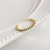 Cluster Rings äkta S925 Sterling Temperament 14K Gold Rhinestone Green Micro-Inlaid Zircon Ring for Women Fine SMEECHNY ACCEPTORIALS