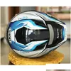 Casques de moto Shoei X14 Casque X-Fourteen R1 60ème anniversaire Edition Blanc Bleu FL Face Racing Casco de Motocicle Drop Livraison Otgvk