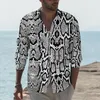 Camicie casual da uomo Pelle di serpente grigia Camicia da uomo con stampa animale Camicia a maniche lunghe Vintage Streetwear Camicette Autunno Modello Top 3XL 4XL