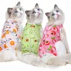 Costumes de chat, vêtements pour animaux de compagnie, récupération après blessure, costume de stérilisation Anti-acariens, tissu imprimé de dessin animé