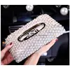 Car Tissue Box Luxury Pearls Crystal Diamond Block Type Boxes Holder For Women Paper Towel Er Case Styling 2103262597 Drop Delivery Dh98N