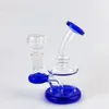 4 tum mini tungt glas bong diffuus Perc Quality Water Pipe Hookah Bubbler Blue