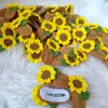 Handmade Crochet Sunflower Hair Clips Girls Kawaii Sun Flower Hairpin Barrettes Headwear Children Headdress Hair Accessories