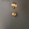 Wandlampen Moderne Glazen Wandlamp Creatieve Gouden Sconces Ronde Scandinavische Verlichtingsarmatuur Thuis Nachtkastje Woonkamer Keuken Decoratie Verlichting Q231127