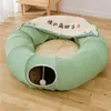 Scratchers Foldbara Cat Tunnel House Double Use Cat Toys Interactive Spela Toy Pet Tube Collapsible Kitten Rabbit Cat Ferrets Puppy Bed