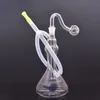 10 pezzi piccolo mini narghilè in vetro bruciatore a olio bong tubi dell'acqua con gorgogliatore femmina da 10 mm tubo dell'acqua per fumatori riciclatore raccogli cenere bong shisha con tubo bruciatore a olio maschio