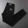 Erkekler Kot Designer 2023 İlkbahar/Yaz Yeni Yüksek Son Kore Edition Elastik İnce Fit Küçük Ayaklar Siyah ve Beyaz Üç Savunma Pantolon PDP0