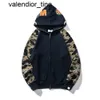 Novo 23ss Homens Designer Full Zip Up Shark Mulher Preto Camuflagem Jaqueta Amarelo Com Capuz Moletom Homem Mulheres Suéter Manga Longa Tech Fleece Cardigan Hoodies