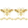 Table Cloth 12 Pcs Bee Shaped Napkin Holders Metal Rings Party Dinning Decoration