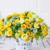 Decorative Flowers Bouquet Artificial 21 Head Fake Rose Wedding Party Home Decoration Flower Fiori Silk Artificiali