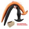 Brinquedo sexual massageador que brilha no escuro, plugue anal longo, cauda, brinquedos adultos para mulheres, homens, massagem de próstata, dilatação, silicone macio, butplug