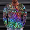 Men's T Shirts 3D Optical Gradient Print Spring Autumn Y2K Clothing Outdoor Casual O-Neck Long Sleeve Vintage Fashion T- Shirt Pullover