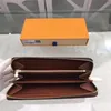 Designers Leather Single Zipper Long Wallets Evening Bags Coin Purse Embossed Clutch Wallet With Box Serial252f