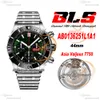 BLS Chronomat B01 Eta Valjoux A7750 Automatic Chronograph Mens Watch 44 BLACK CERAMIC GREEN DIAL SATILIS STEEL SUPER SUPER