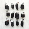 Pendant Necklaces Natural Black Tourmaline Stone Healing Reiki Silver Plated Irregular Pendants Diy Jewelry Making 12pcs Wholesale