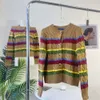 Дизайнерский свитер Ralphs Laurens, высококачественный свитер с логотипом пони, осень/зима, новый шерстяной кардиган с круглым вырезом и контрастной полосой, вязаный свитер для женщин