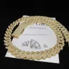 Anpassade Hip Hop -smycken Moussaint Cuban Necklace S925 Sterling Silver Plated 14K Gold Full Set Moussaint Diamond Cuban Chain