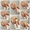 Trouwringen ALLYES Mode Elastisch Touw Verstelbaar voor Vrouwen Mannen Onregelmatige Geometrische Matte Dikke Gouden Kleur Vinger Ring Charme Sieraden 231127