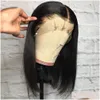 Human Hair Wigs 13X6 Straight Lace Front Black Women Deep Parting With Baby Pre Plucked Brazilian Remy Drop Delivery Products Virgin Dhsjd