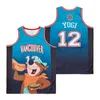 Moive Vancouver Jersey Film Basketball 12 Yogi Teal Space 90S Shirt Hiphop 풀오버 대학교 레트로 스포츠 팬 블루 팀 통기 가능한 대학 순수면 판매