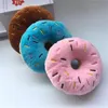 Doux chien beignets en peluche jouet à mâcher pour animaux de compagnie mignon chiot couineur jouets sonores drôle chiot petit moyen chien jouet interactif