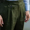 سروال الرجال 2023 ربيع الخريف أزياء ألوان صلبة بدلة الذكور رجال الأعمال غير رسمية عالية الخصر العمل V73 230426